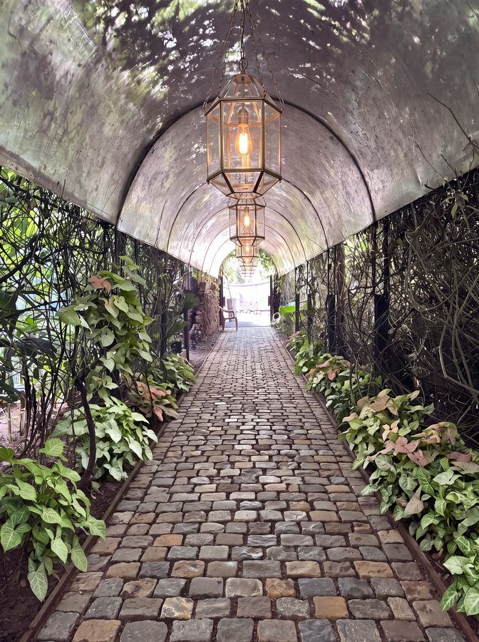 Lantern-lit arcade